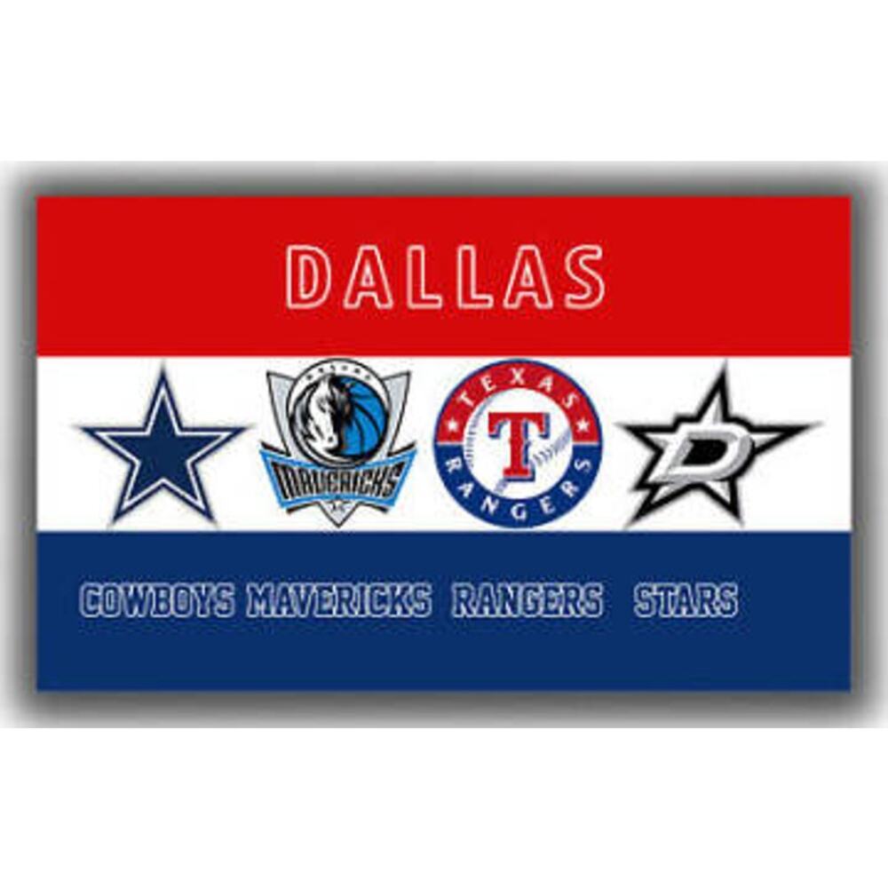Dallas Teams Flag Banner New‎ 3x5 Ft Cowboys Rangers Mavs Stars Mancave Garage